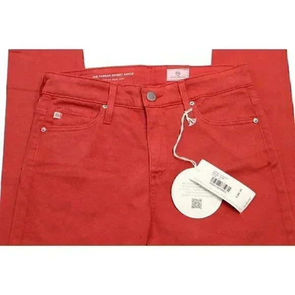 NWT AG Jeans Adriano Goldschmied Farrah Skinny Ankle High Rise Rust Soft Stretch - Picture 2 of 9
